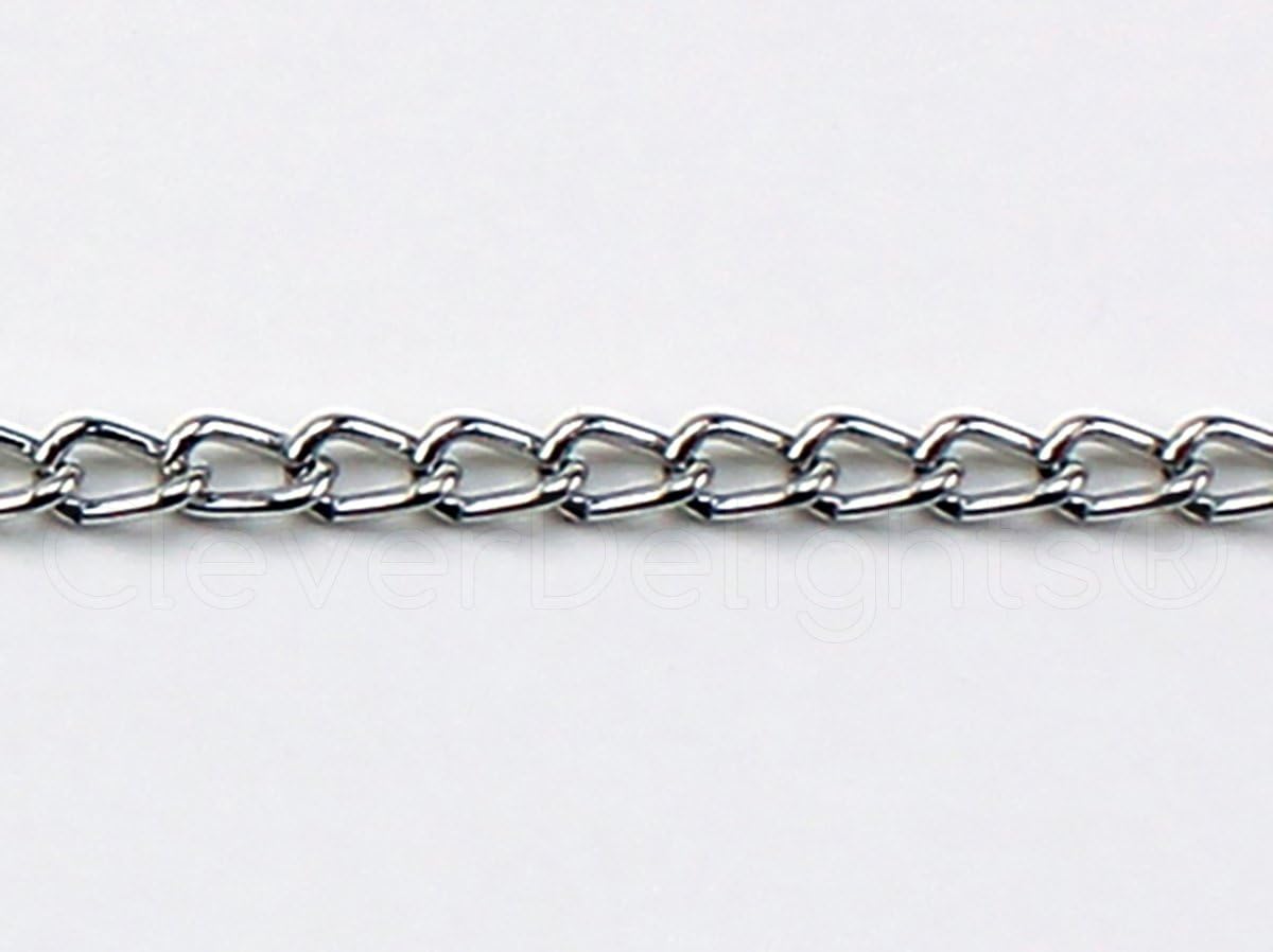 12" Metal Chain 3x5mm Link - Antique Silver or Platinum for McFarlane Toys