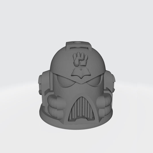 Imperial Fists Legion MK VII Helmet with Two Hoses Paint Bush Holder with Four Holes