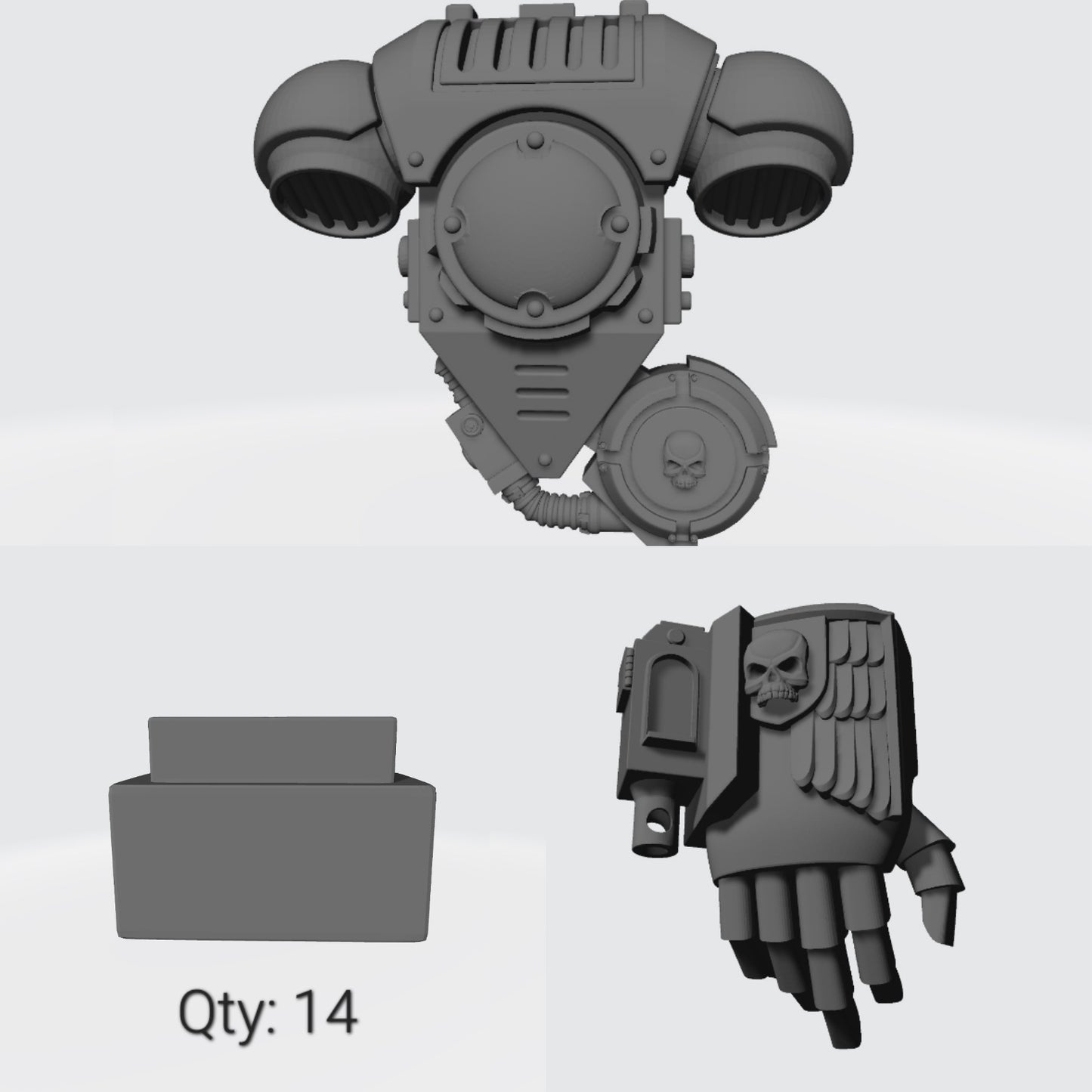Full Kit Power Pack - Plain Ammo Belt - Boltstorm Gauntlet Space Marine