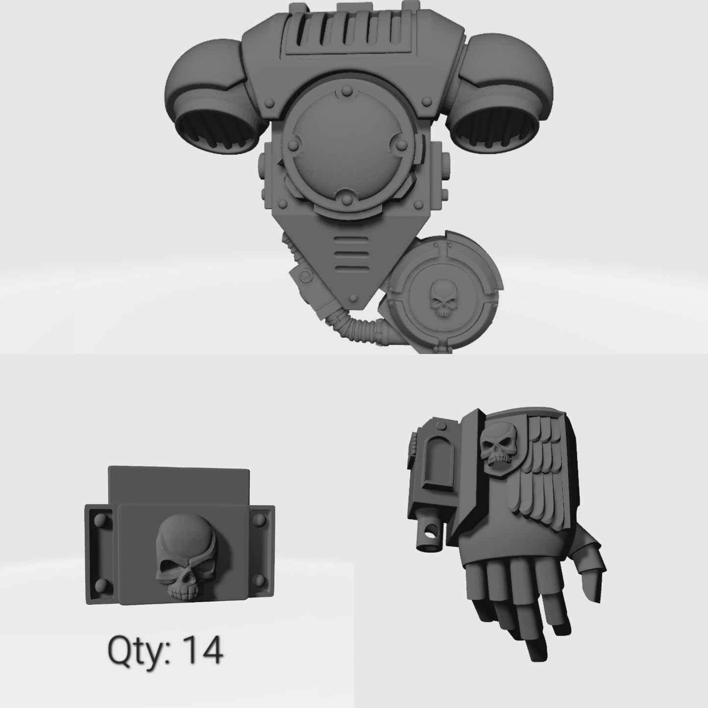Full Kit Power Pack - Skull Ammo Belt - Boltstorm Gauntlet Space Marine