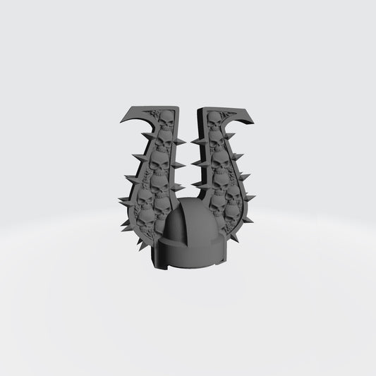 Back of the World Eaters Khorne Blood Hunter Berzerker Skull Helmet for Mcfarlane Toys Chaos Space Marine