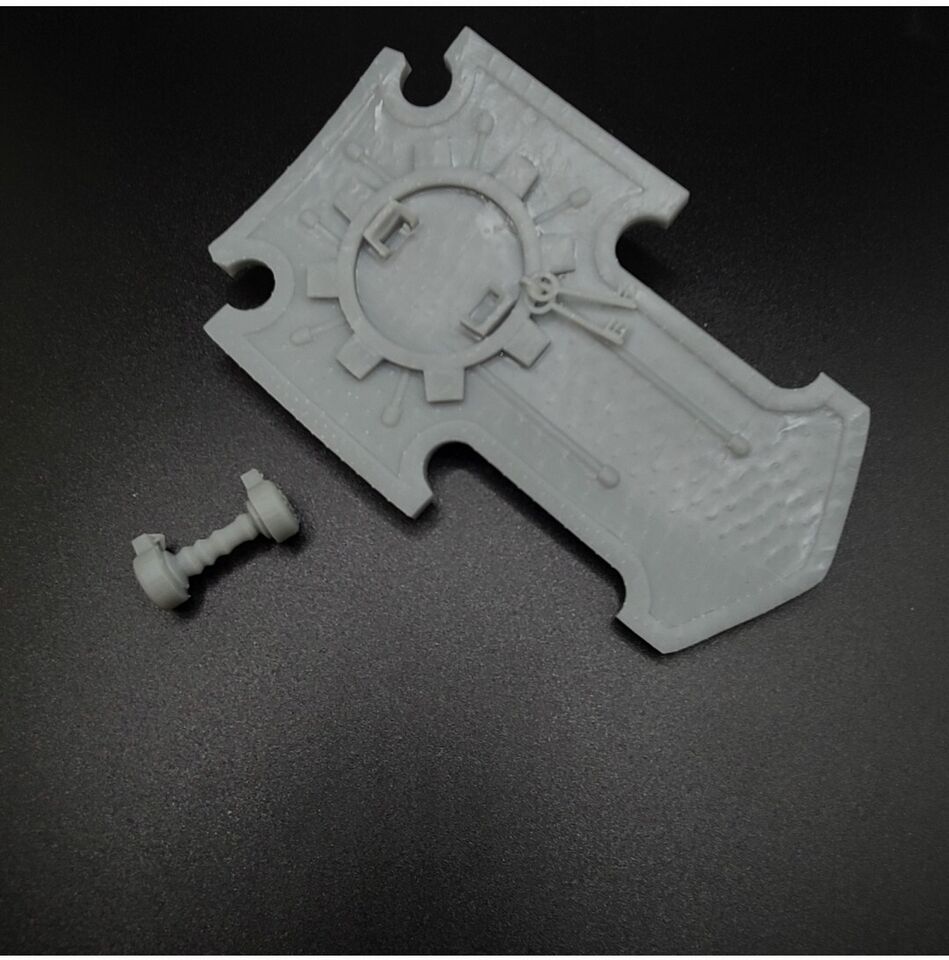 Back of the custom Boarding Storm Shield for McFarlane 7" Space Marine 1:12 Scale Action Figure