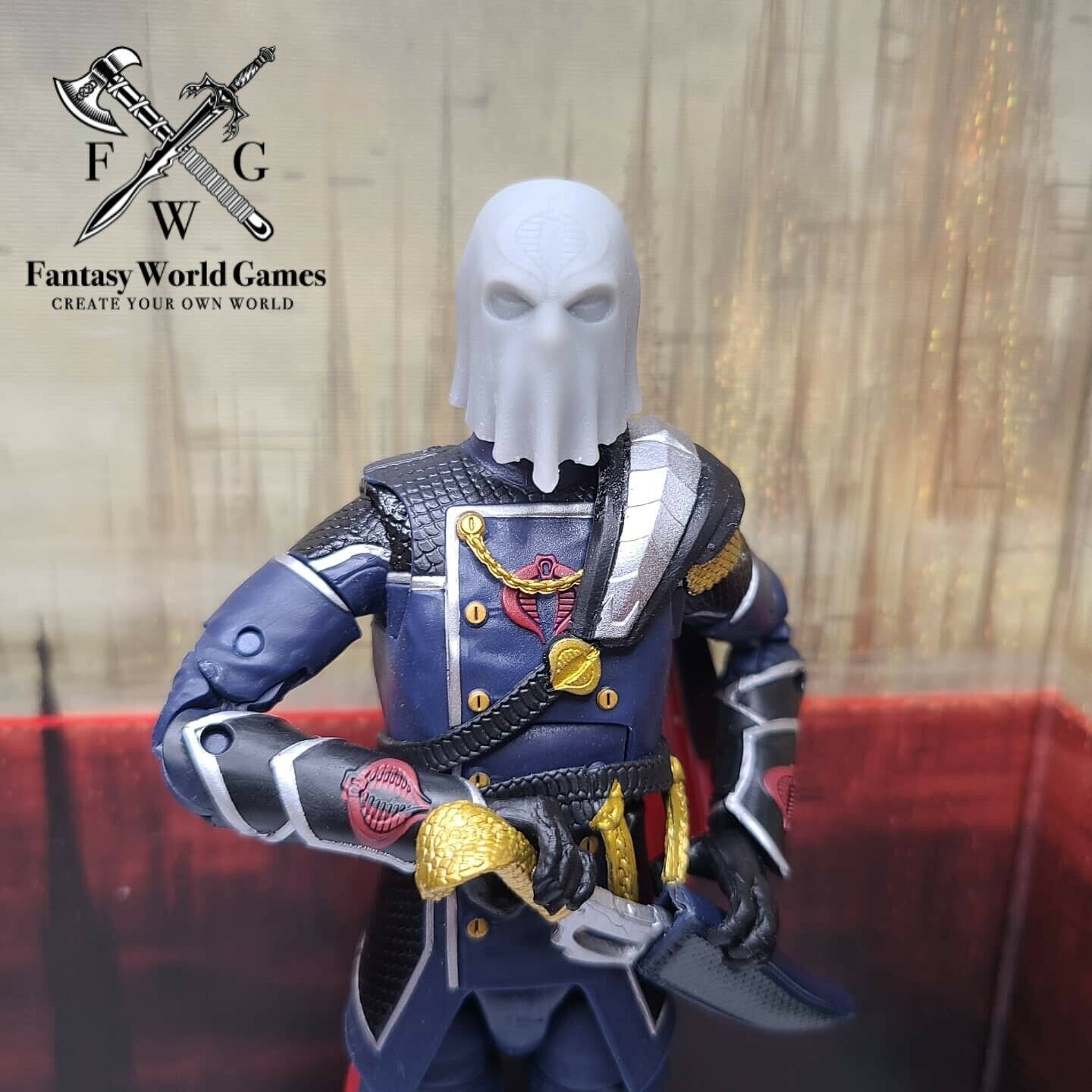 Cobra Comander Head Compatible with G.I. Joe Classified 6-inch Scale Action Figure 06