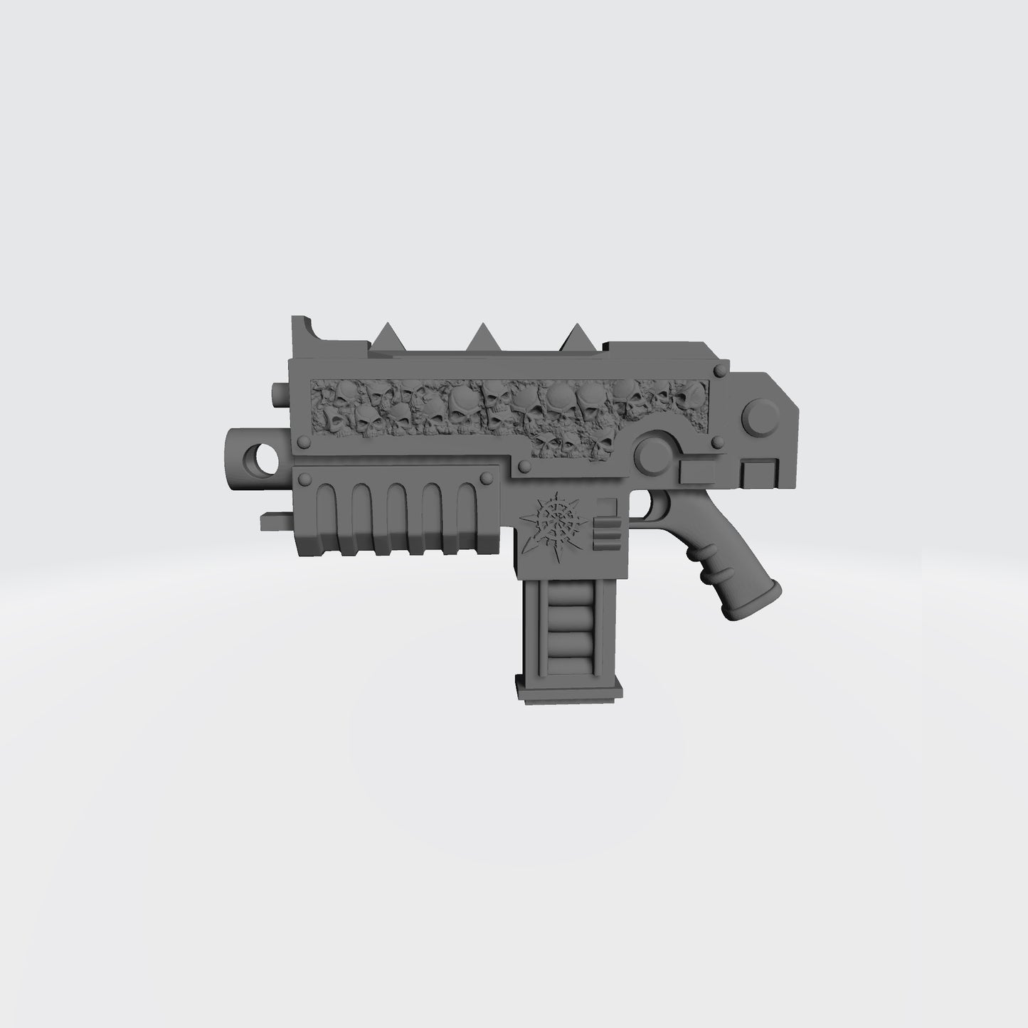 Chaos Bolter with Skull Inlay, The Star of Chaos, and a Straight Magazine Compatible with McFarlane Toys Chaos Space Marine Left Side