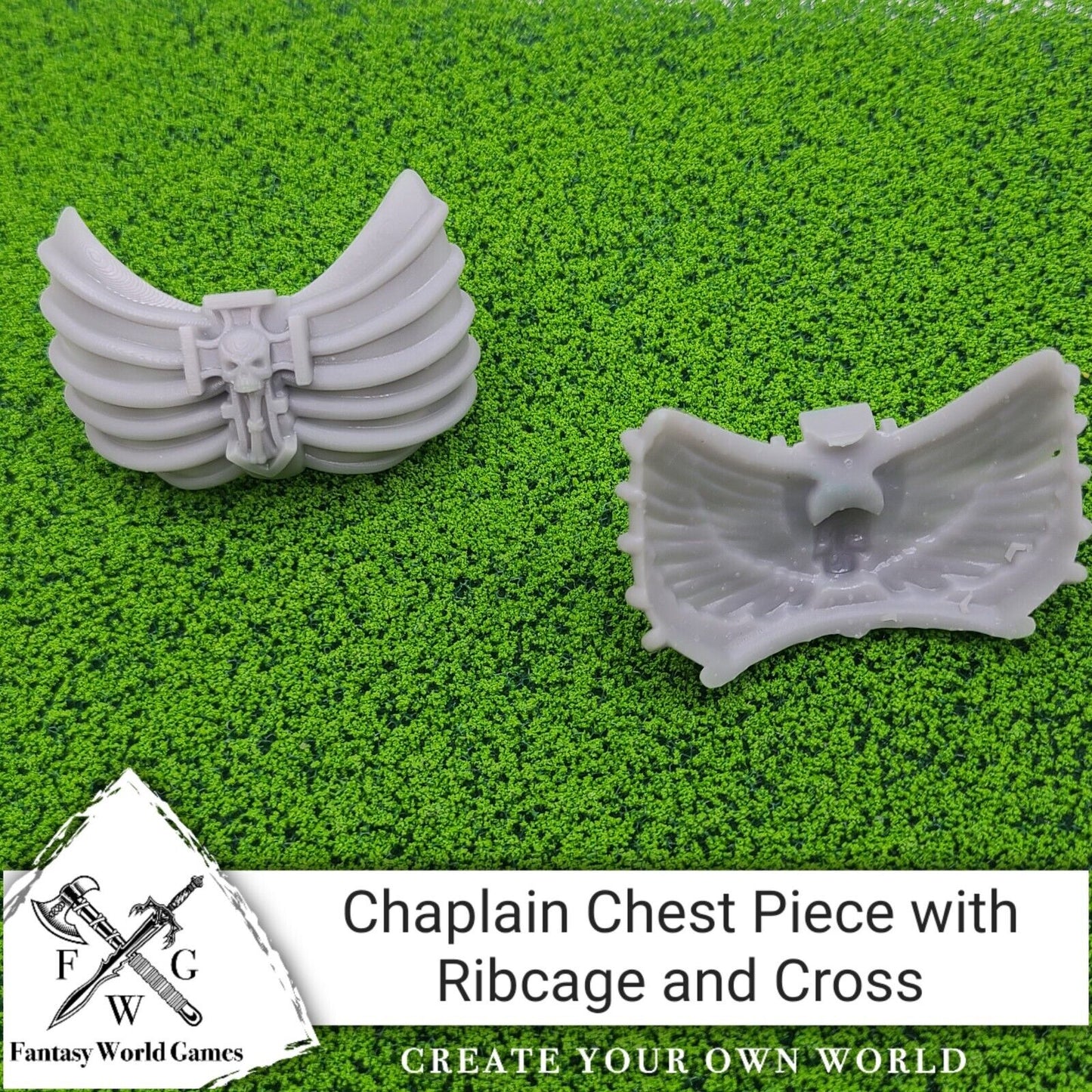 Fantasy World Games Chaplain Chest Piece with Ribcage and Rosarius for McFarlane Toys Action Figures