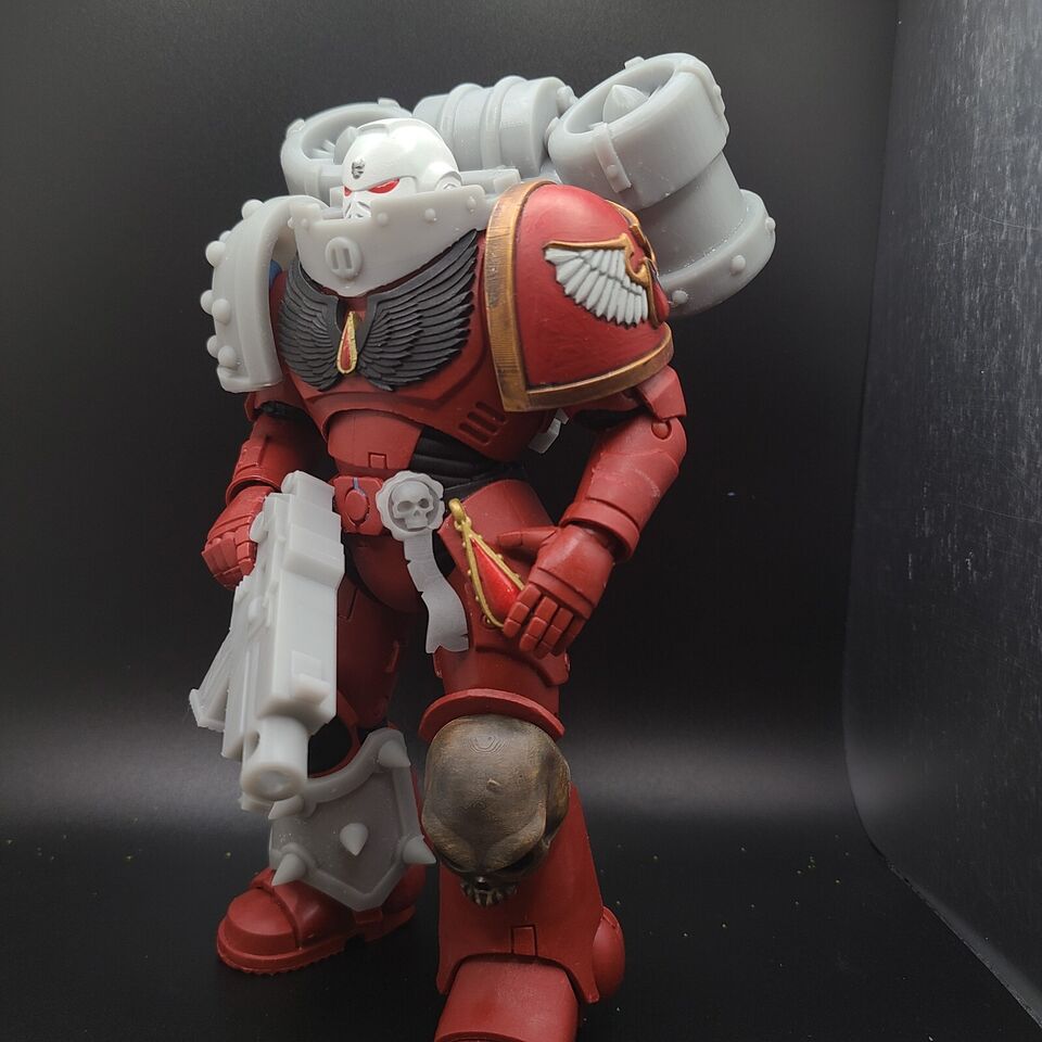Blood Angels Assualt Squad Member Wearing a Mark III Jump Pack Compatible with McFarlane Toys 1:12th Scale Action Figures