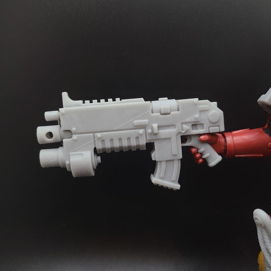 Battle Rifle with Grenade Launcher custom resin weapon compatible with McFarlane Toys 1:12 scale armored action figures featuring an integrated grenade launcher for collectors, painters, and customizers