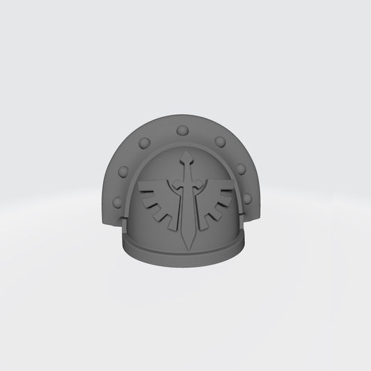 Fantasy World Games Angels Grimm MKIII Ver 01 Shoulder Pad Gen: 3 Pauldron Full Sword Breaker Studded with Rivets for McFarlane Toys Space Marine Action Figures