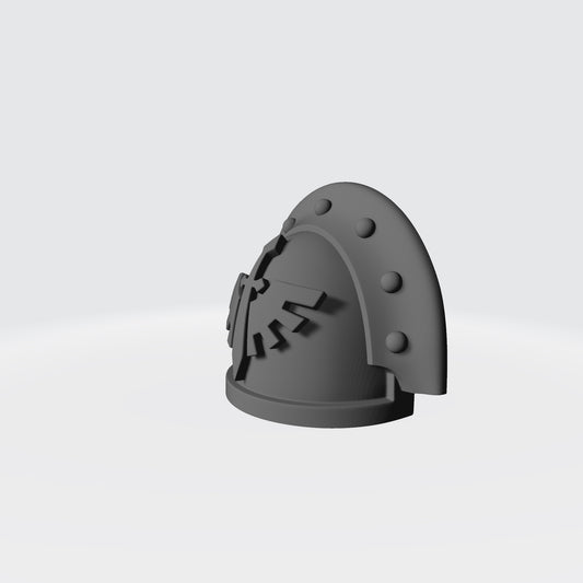 Angels Grimm MKIII Ver 01 Shoulder Pad Gen: 3 Pauldron Full Sword Breaker Studded with Rivets for McFarlane Toys Space Marine Action Figures from Fantasy World Games Left Side