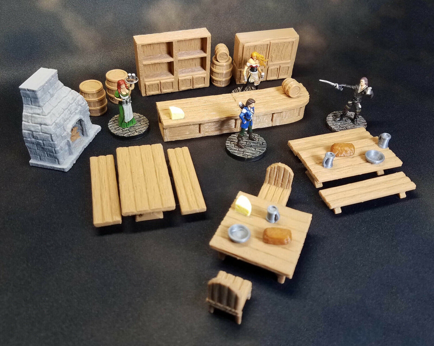 Custom 3d Printed Deluxe Tavern Set for 28mm Gaming this Terrain doesn't need painting required. Designed for Tabletop Dungeon and Dragons Gaming