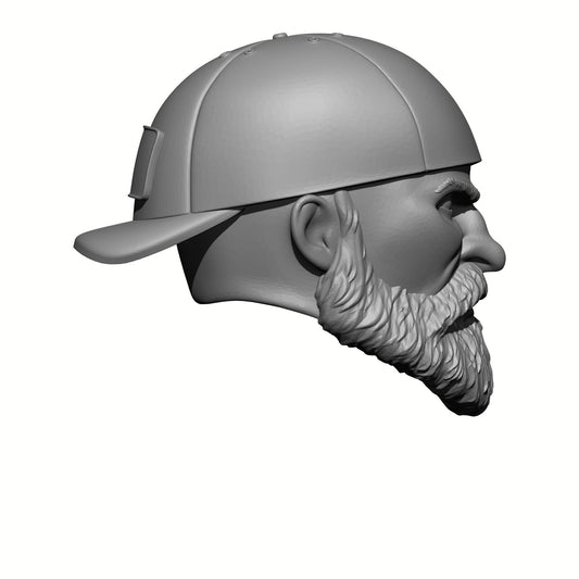 Action Force Valaverse Series 2 Trigger Premium Toy 6-inch Scale Veteran with Beard and Backwards Hat with Plain Patch Head Swap by Fantasy World Games Right Profile