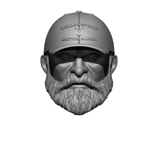 Veteran with Beard and Yellowstone Ranch / Dutton Ranch Hat for 1/12 Scale G.I. Joe Action Figures