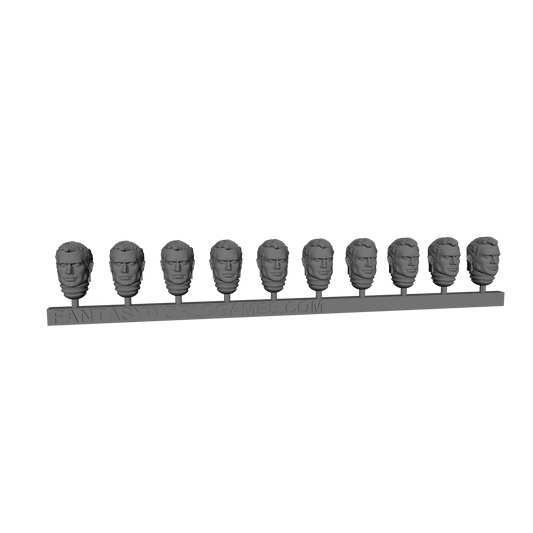 Noble warrior head sculpt custom resin miniature accessory compatible with 28mm scale armored miniatures.