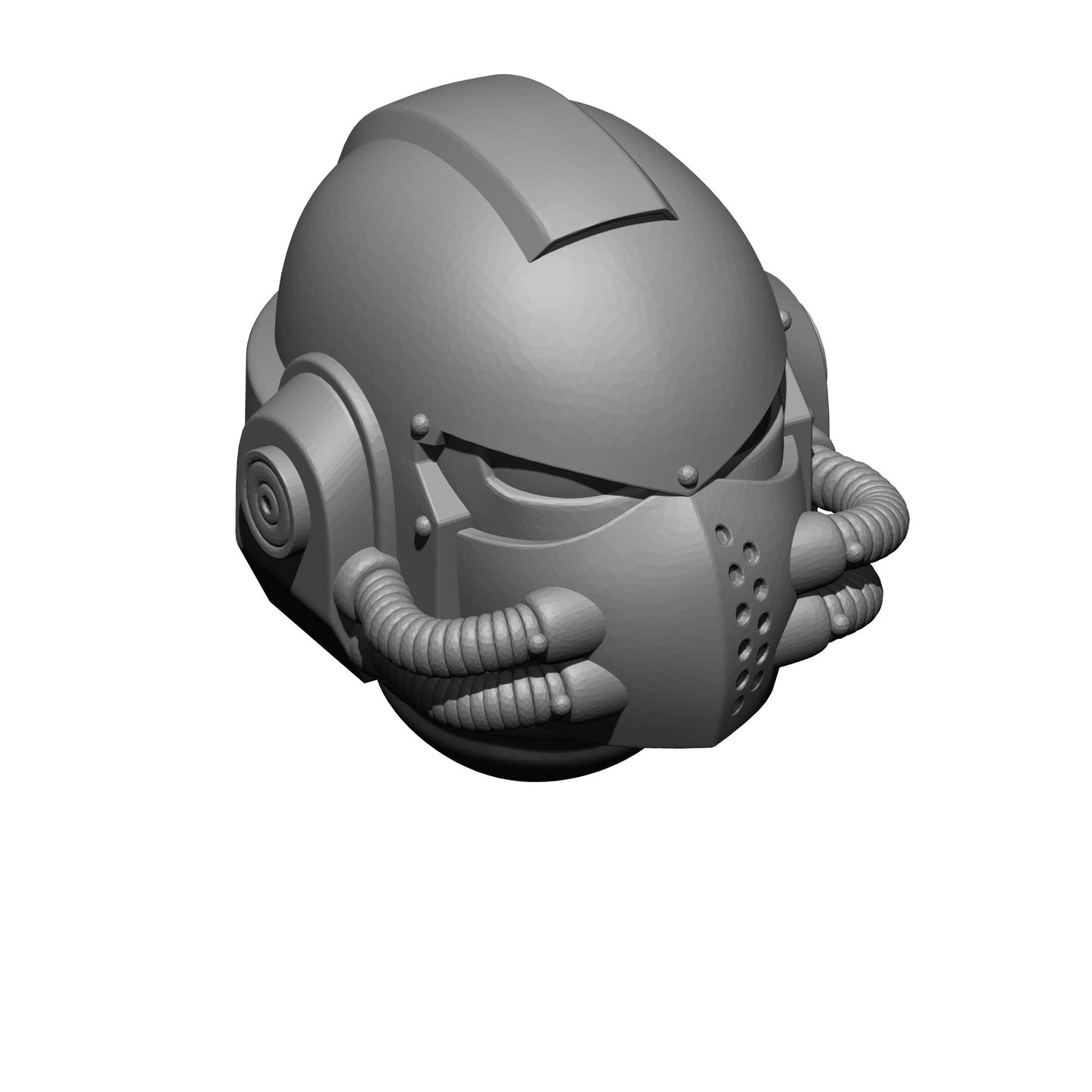 Grey Knight Battle Brother Helmet with Two Tubes for Warhammer 40K Space Marine Miniatures