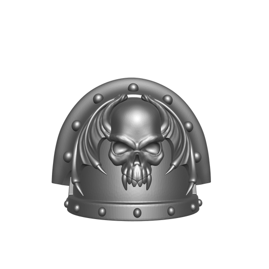 Night Lords Legion MKIII Shoulder Pad Full Sword Breaker Studded Double Rivets for 32mm Traitor Marines