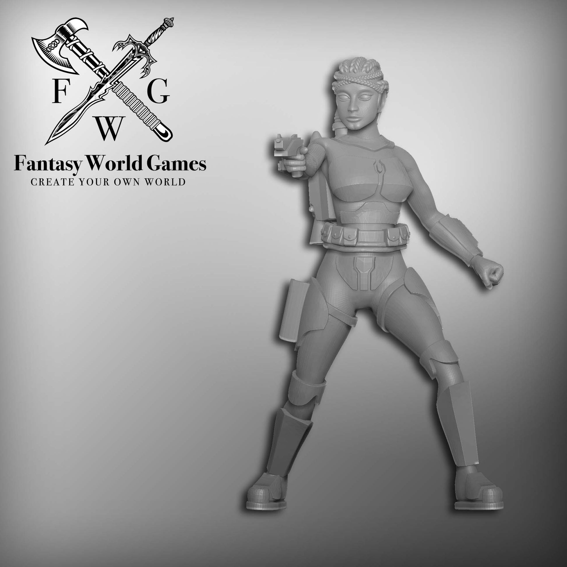 Koska Reeves No Helmet with One WESTAR-35 Blaster Pistol by Fantasy World Games