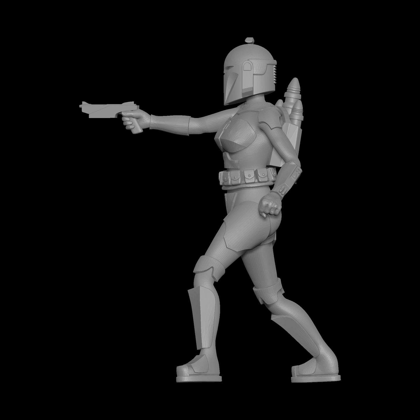 Koska Reeves Nite Owl Helmet with One WESTAR-35 Blaster Pistol Left Profile