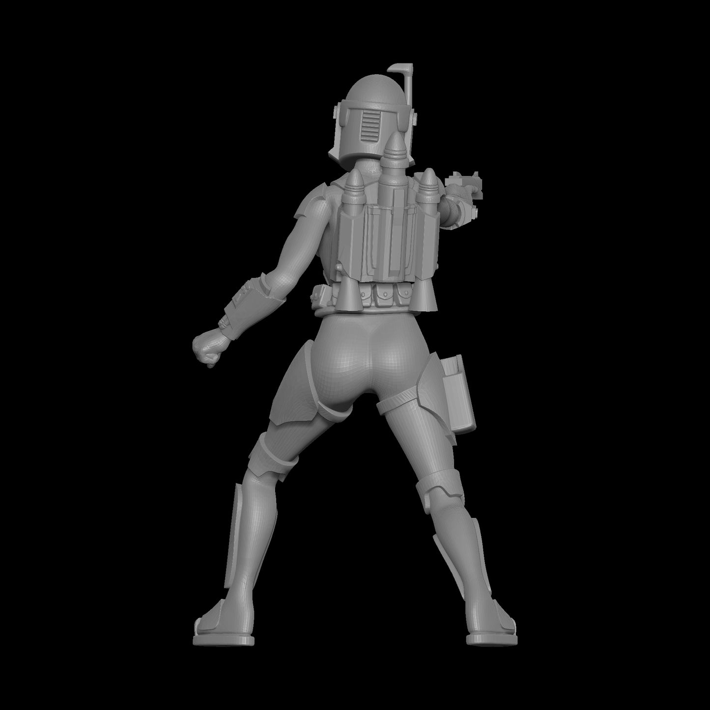 Back of the Koska Reeves Nite Owl Helmet with One WESTAR-35 Blaster Pistol by Fantasy World Games