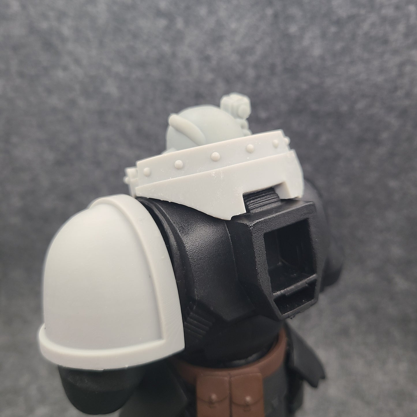 Gorget with Circular Grill and Rivets for McFarlane Space Marine Captain Gravis Armor