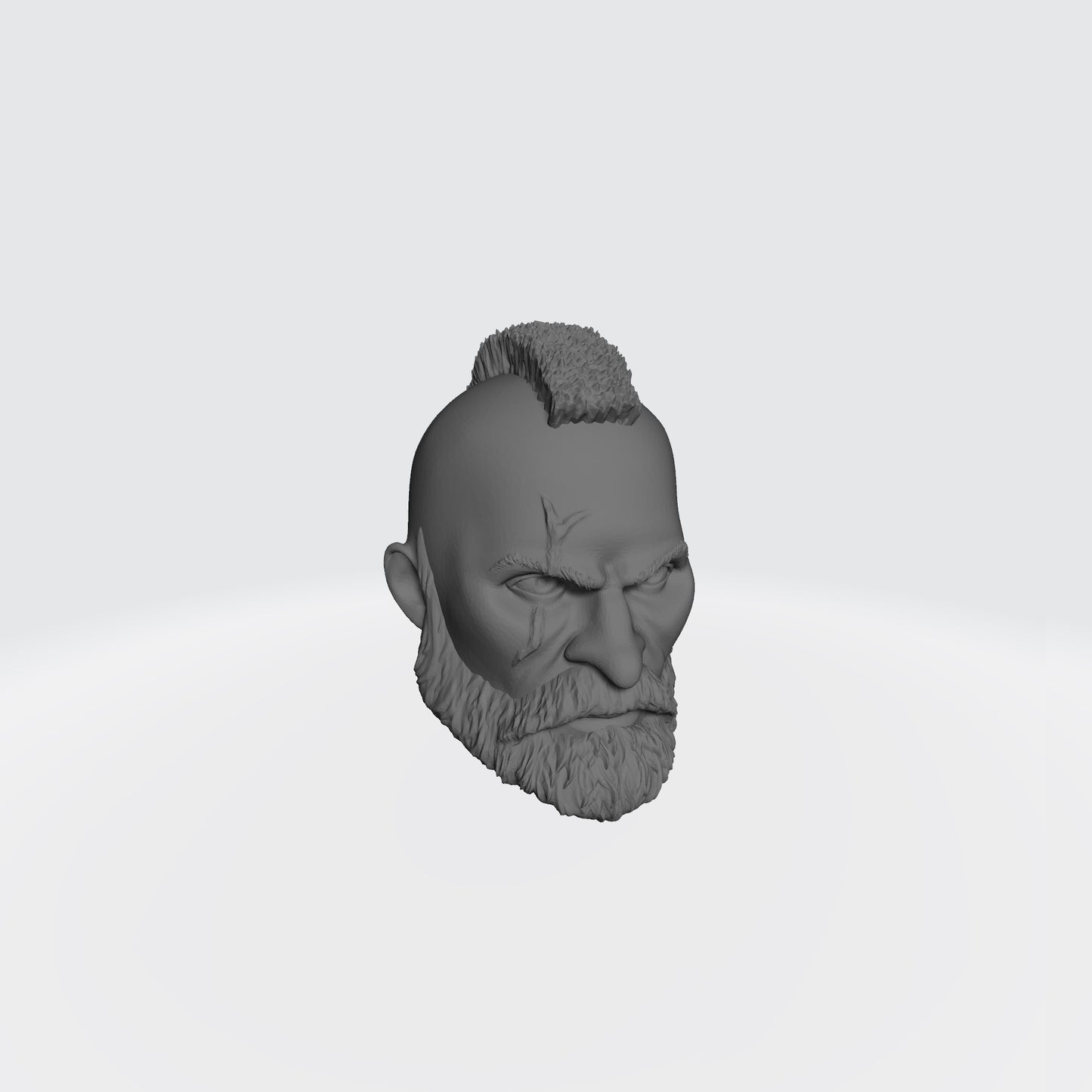 Space Marine Veteran Warrior Space Marine Head with Mohawk, Scarred Right Eye, and Beard for McFarlane Toys Space Marine Action Figures
