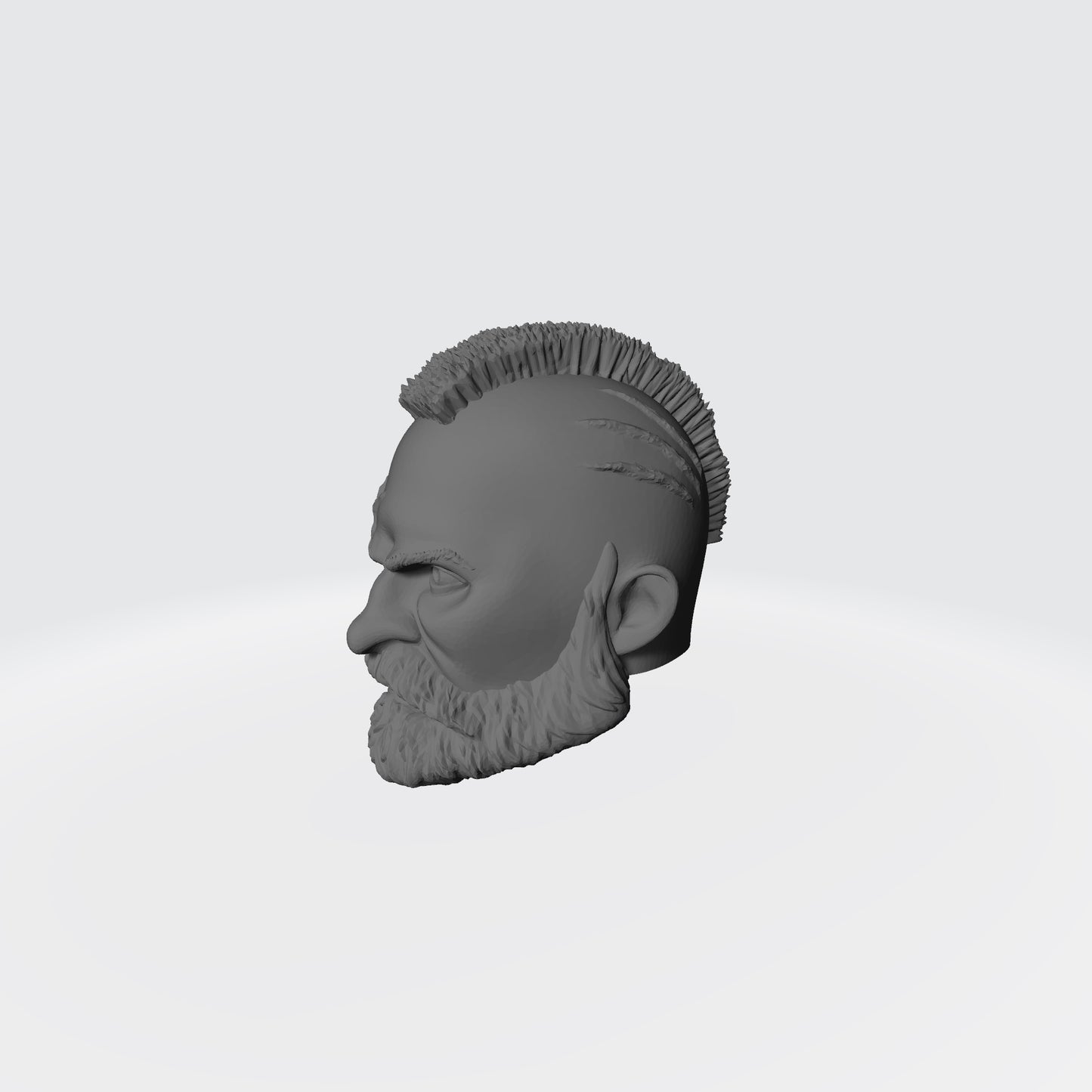 Space Marine Veteran Warrior Space Marine Head with Mohawk, Scarred Right Eye, and Beard for McFarlane Toys Space Marine Action Figures