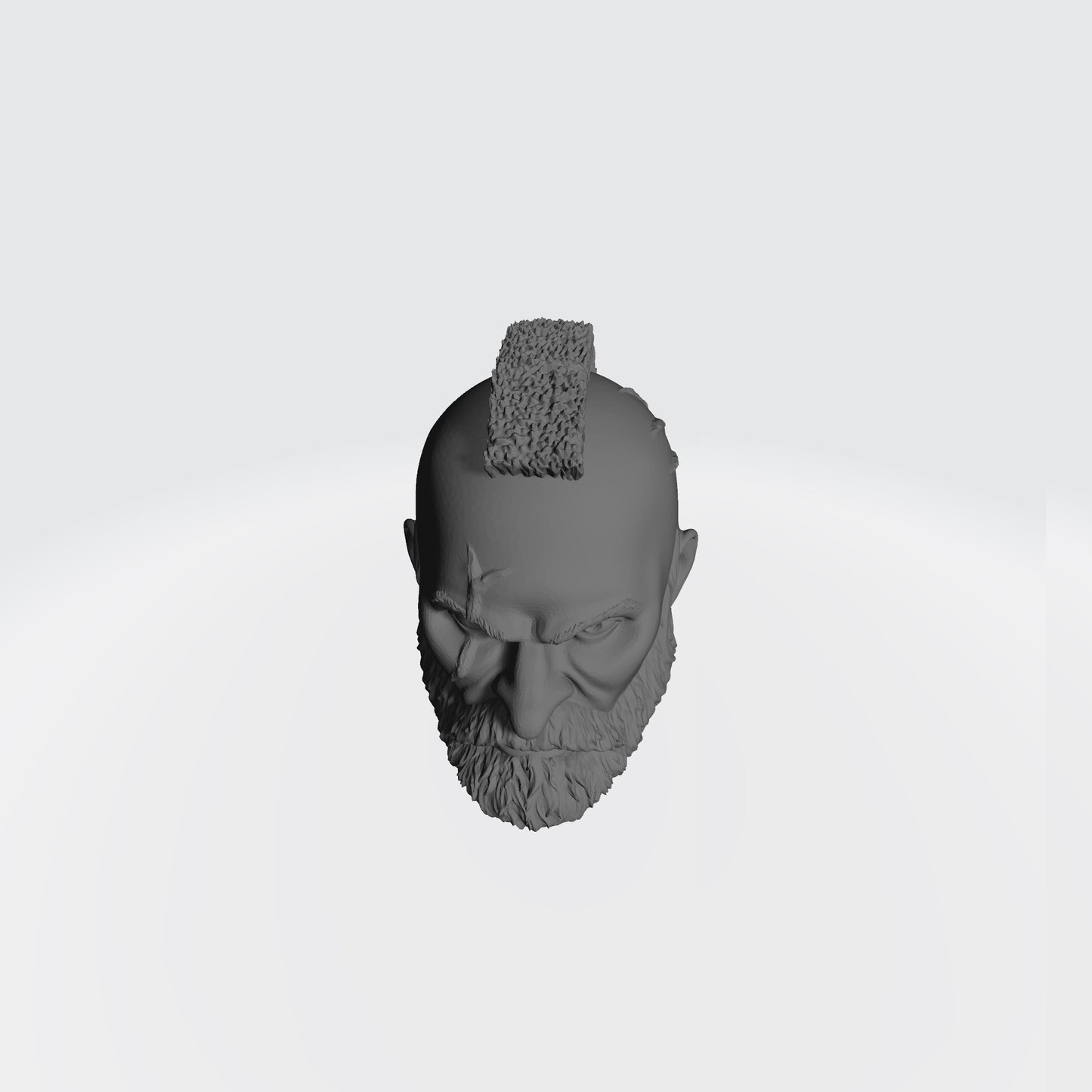 Space Marine Veteran Warrior Space Marine Head with Mohawk, Scarred Right Eye, and Beard for McFarlane Toys Space Marine Action Figures