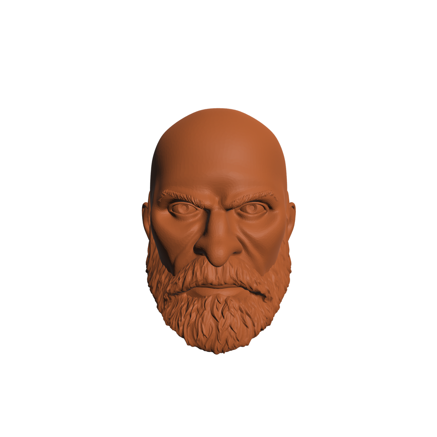Grizzled Veteran Warrior Marine Bald Head Sculpt with Beard Compatible with McFarlane Loyalist Marine Action Figures