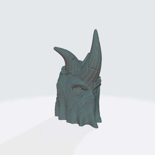 Plague Lord Warrior Hooded Helm with Necrotic Damaged Compatible with McFarlane Toys Action Figures  Right Side