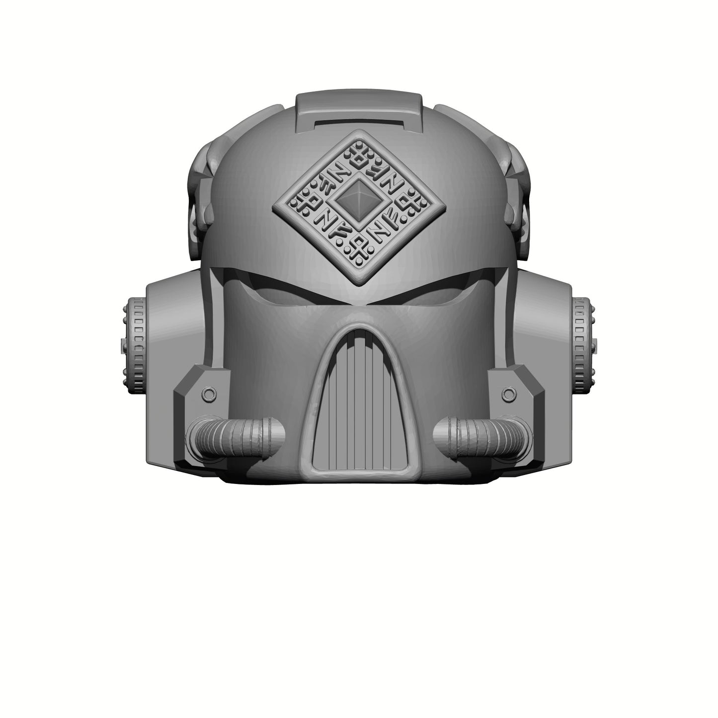 Custom Space Wolves MKVII Helmet with Two Wolf Heads, Runes and Talismans Compatible with McFarlane Space Marine Action Figures