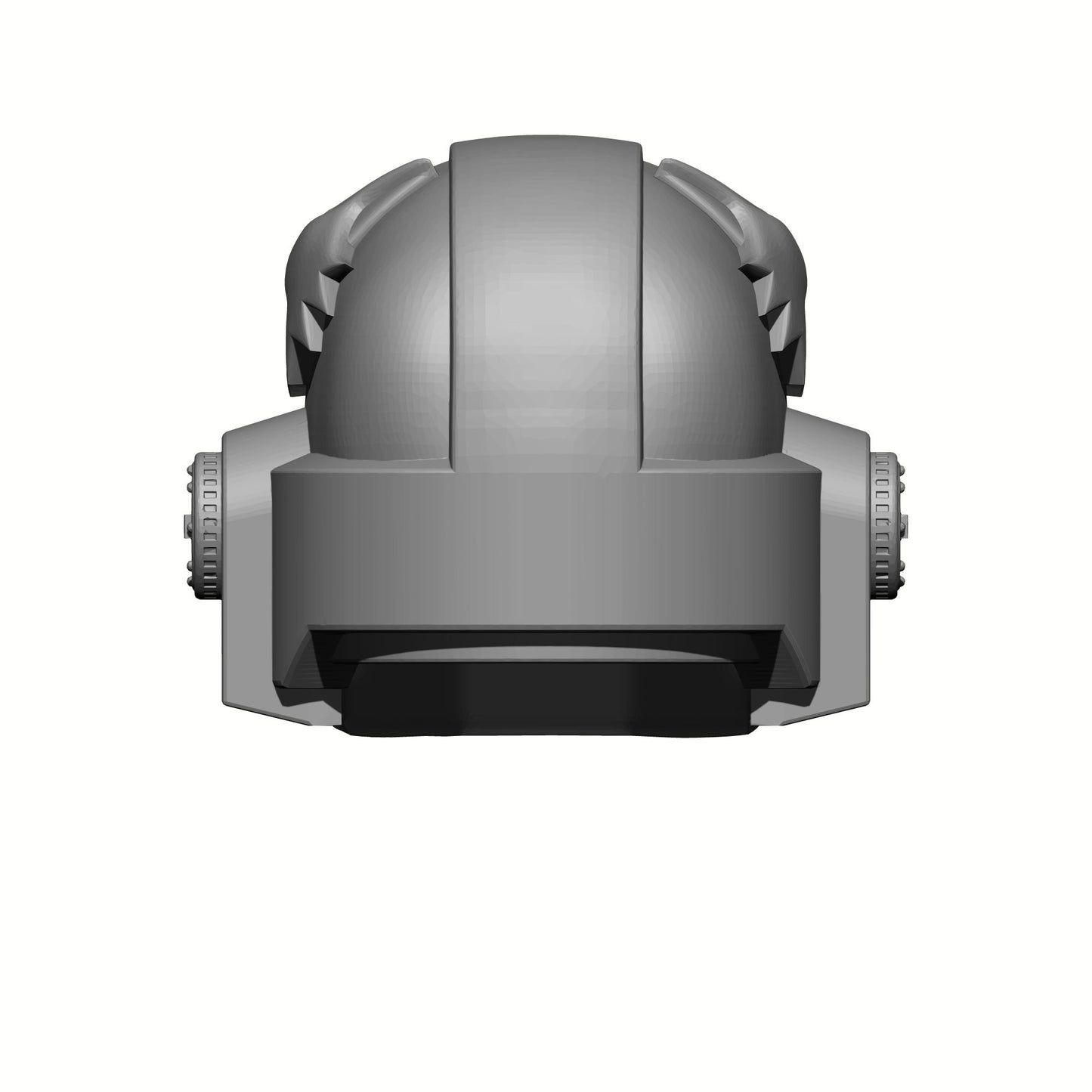 Back of the Space Wolves MKVII Helmet with Two Wolf Heads, Runes and Talismans Compatible with McFarlane Space Marine Action Figures