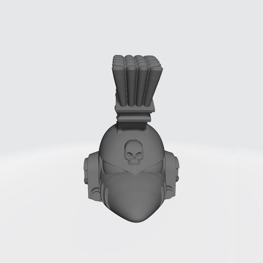MKVI Helmet (Beaky) with Skull and Forward Facing Plume for McFarlane Toys Space Marine Action Figures