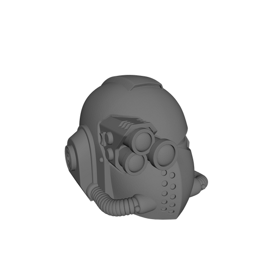 Celestial Knight Helmet with One Tube and Optics V1-R resin upgrade for 1:12 scale armored action figures by Fantasy World Games.
