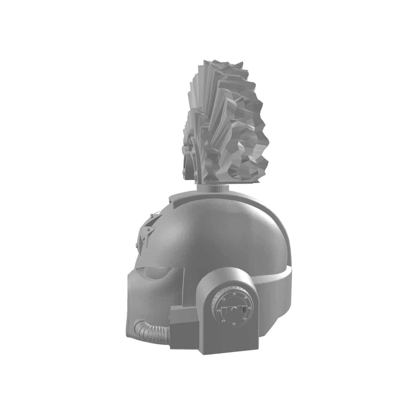 Black Templar Chapter Mark VII Helmet with Studded Cross and Plume for McFarlane Toys Space Marine Action Figures Custom Part Helm