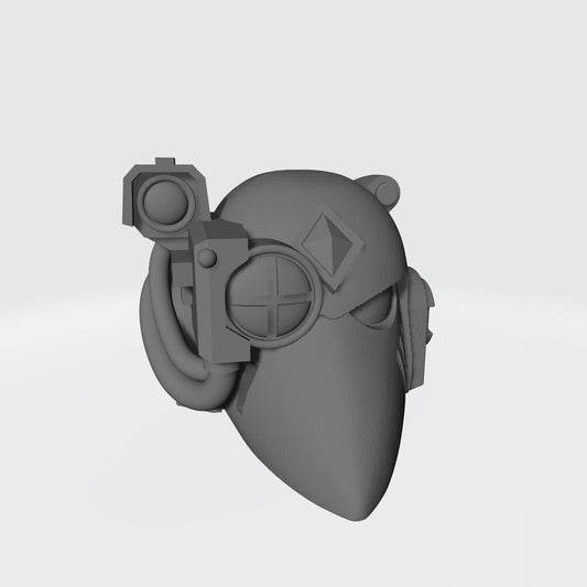 Custom Space Wolf Helmet MKVI with Optics and Diamond Compatible with Miniatures and Action Figures