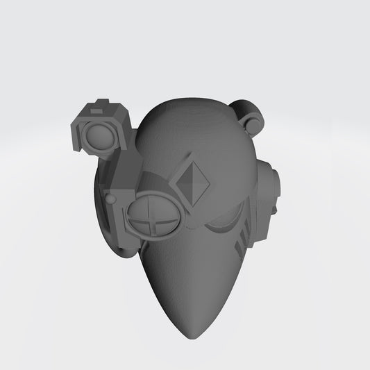 Custom Space Wolf Helmet MKVI with Optics and Diamond Compatible with Miniatures and Action Figures