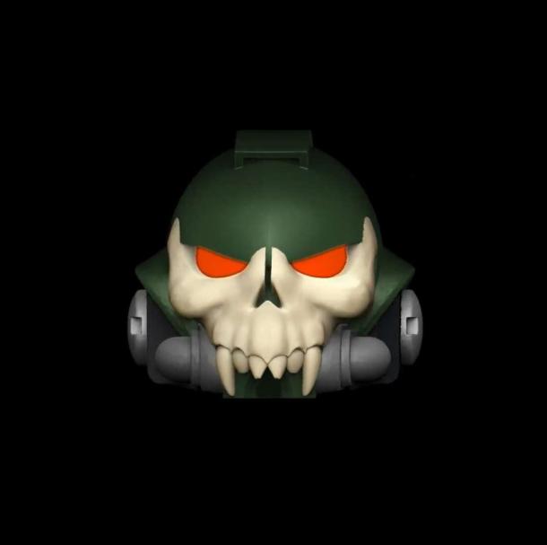 Night Lords Legion Skull Helmet with Fangs compatible with McFarlane Toys Space Marines designed by Fantasy World Games