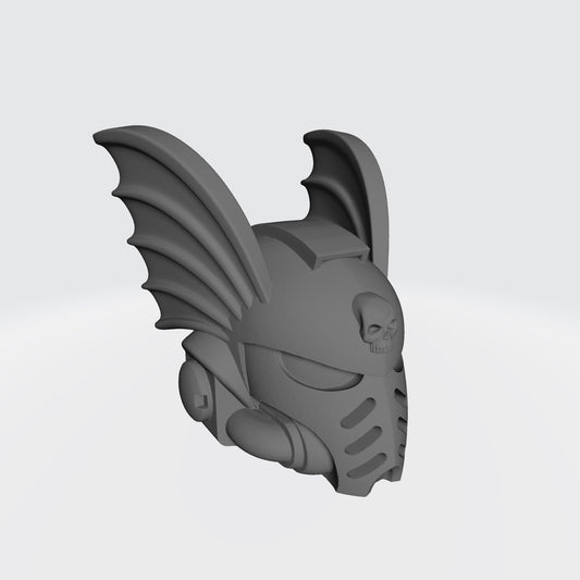 Custom Night Lords Mark X Tacticus Helmet with Demon Wings and Skull compatible with McFarlane Toys Battle Brother Action Figures