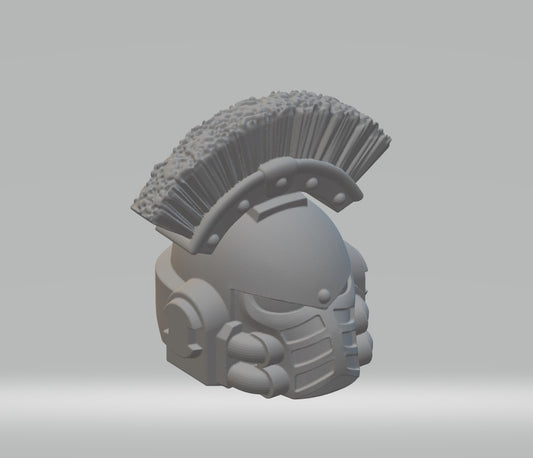 MK IV (Imperial Maximus) Helmet with Crest compatible with McFarlane Toys Space Marines Right Angle