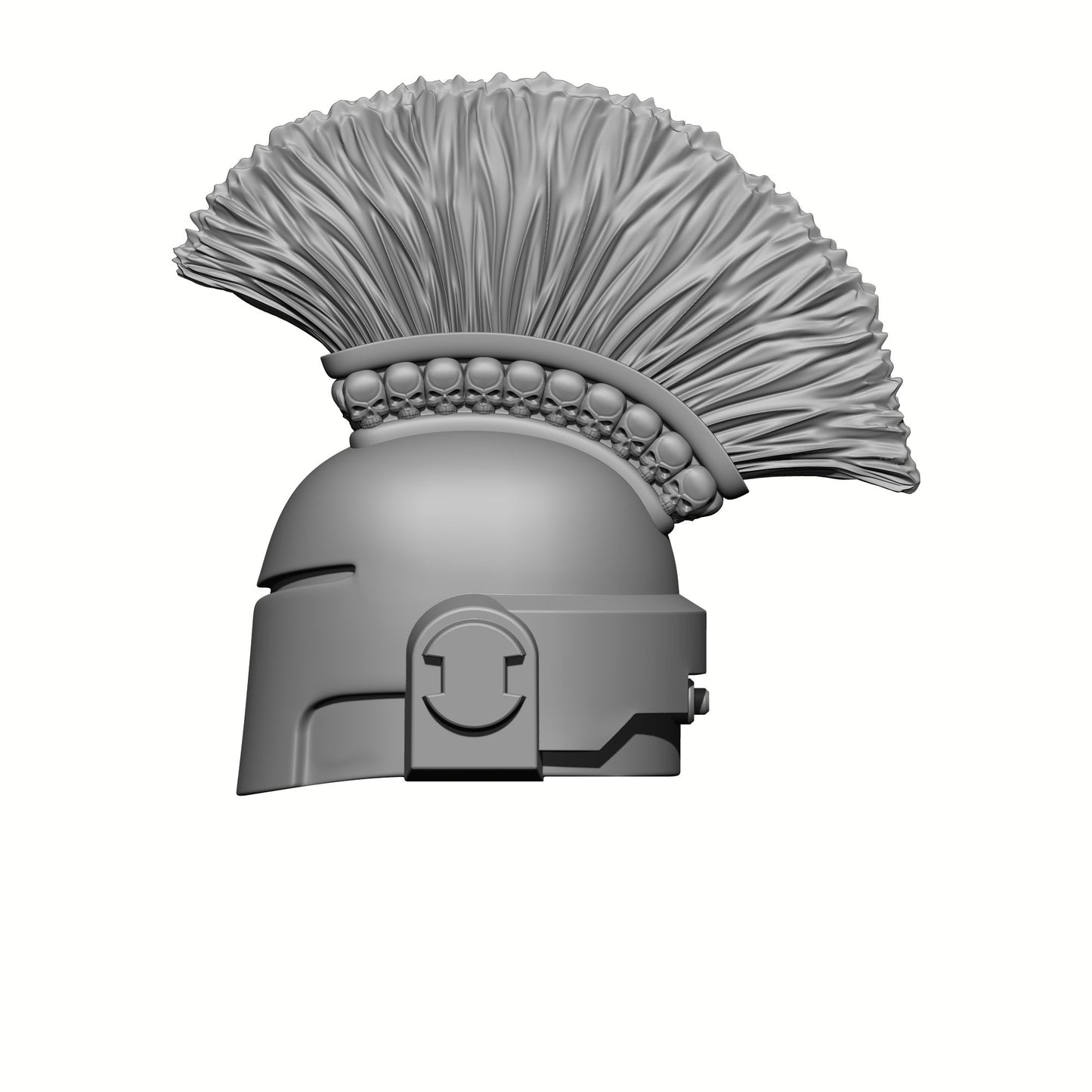 Space Crusader Helmet with Mohawk and Skulls for McFarlane Toys Space Marine Action Figures