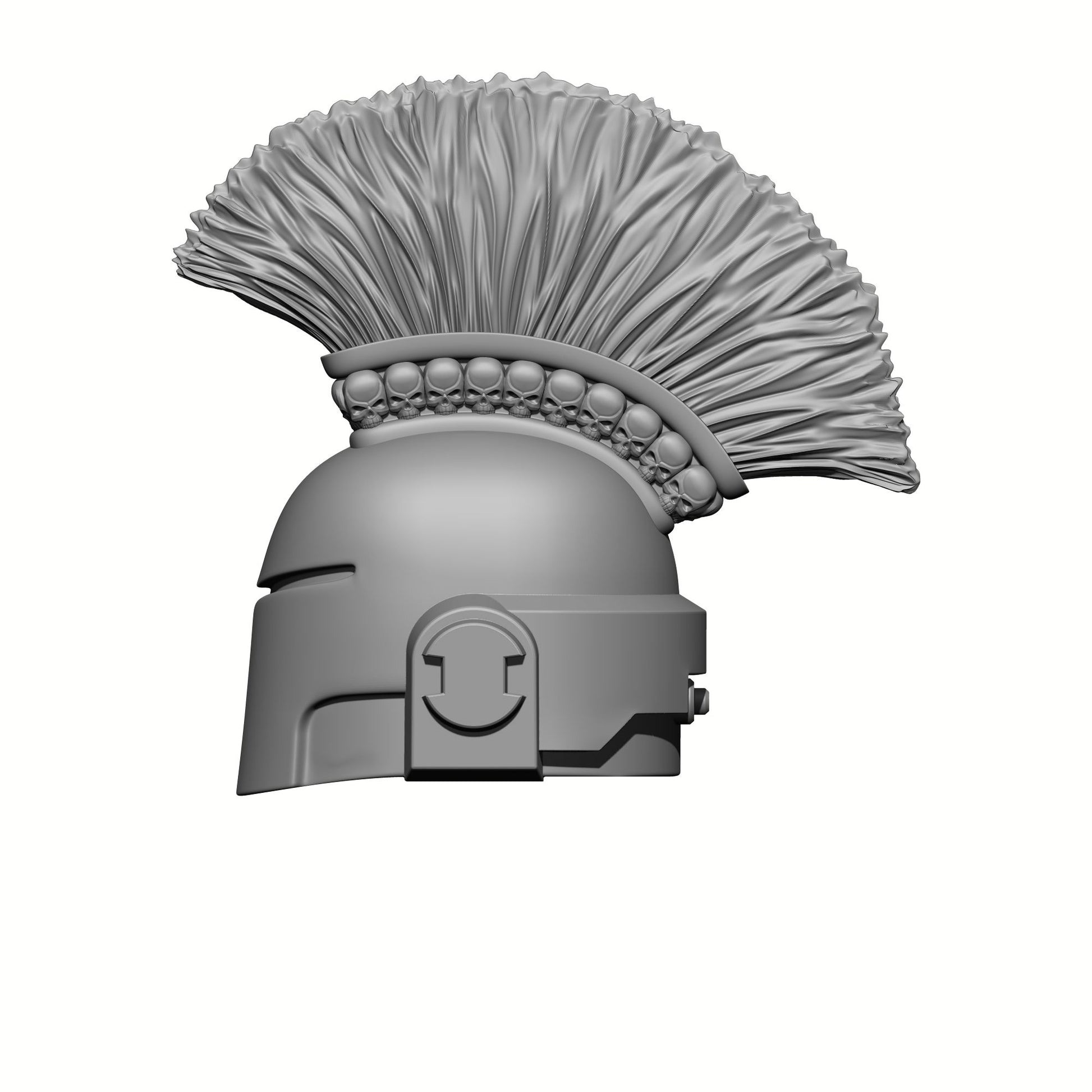 Space Crusader Helmet with Mohawk and Skulls for McFarlane Toys Space Marine Action Figures