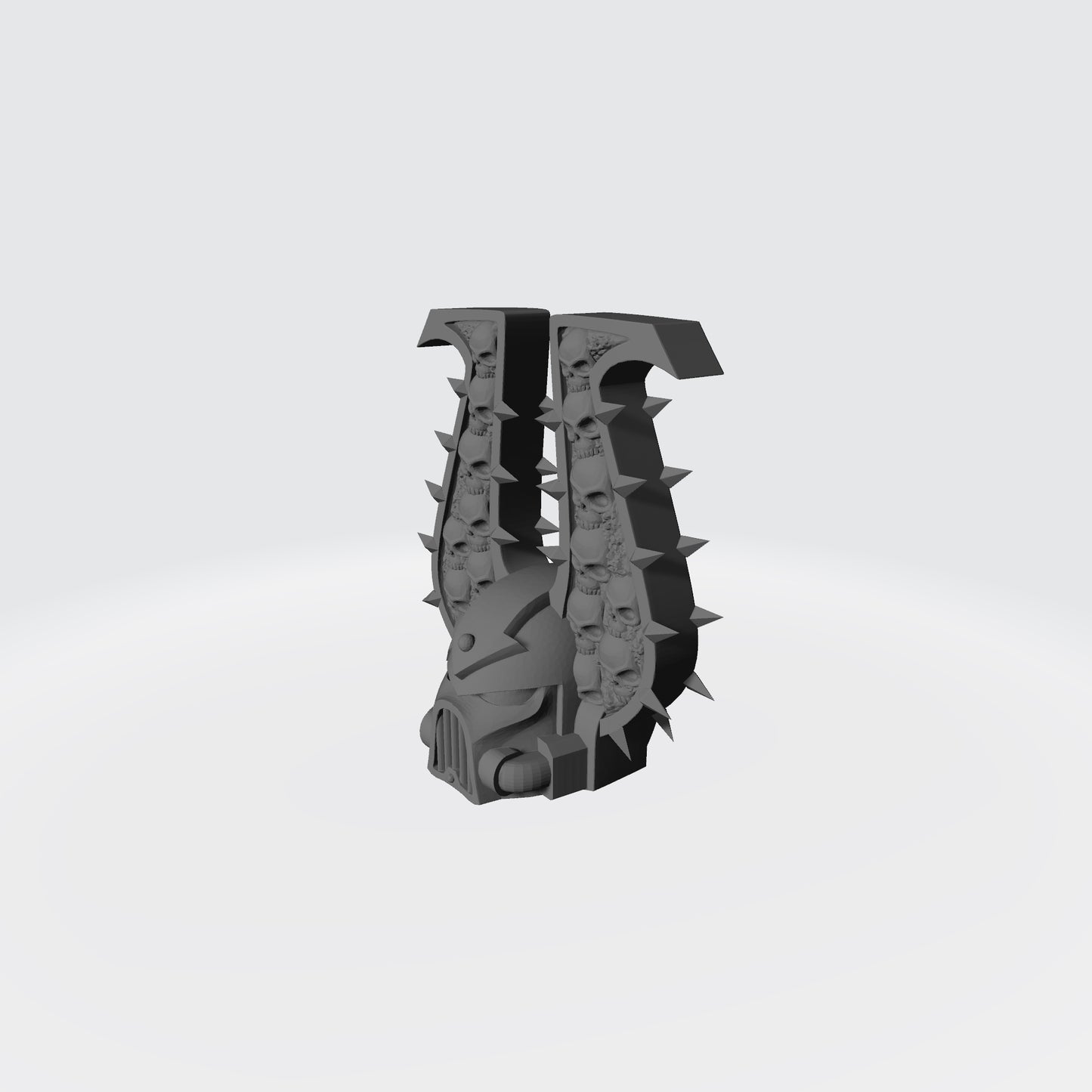 World Eaters Khorne Blood Hunter Berzerker Skull Helmet for Mcfarlane Toys Chaos Space Marine Left Profile