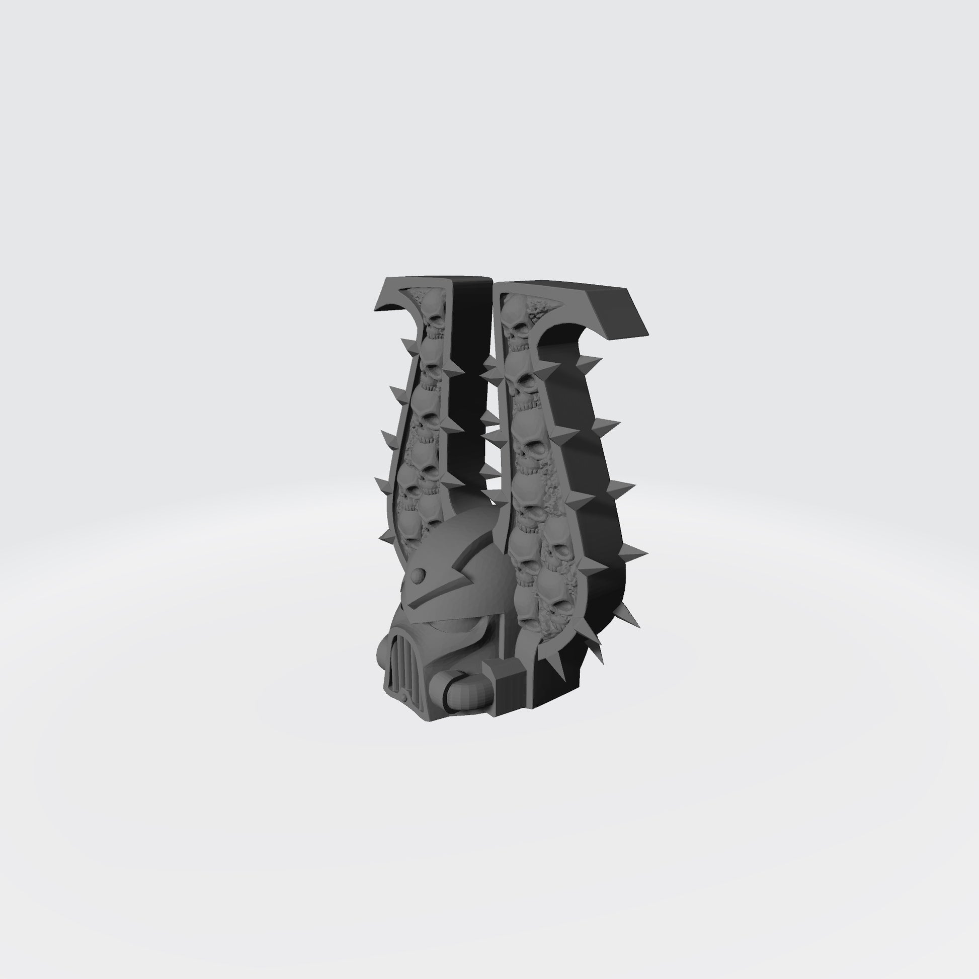 World Eaters Khorne Blood Hunter Berzerker Skull Helmet for Mcfarlane Toys Chaos Space Marine Left Profile