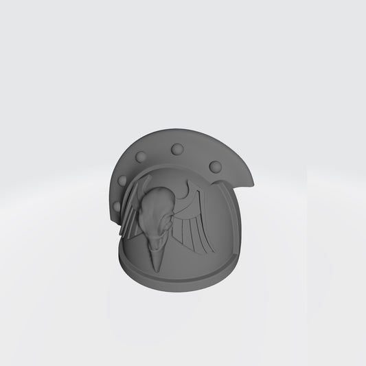 Raven Guard Shrike MK III 3 Quarter Studded Shoulder Pad with Raven Skull for McFarlane Toys Space Marine Action Figures