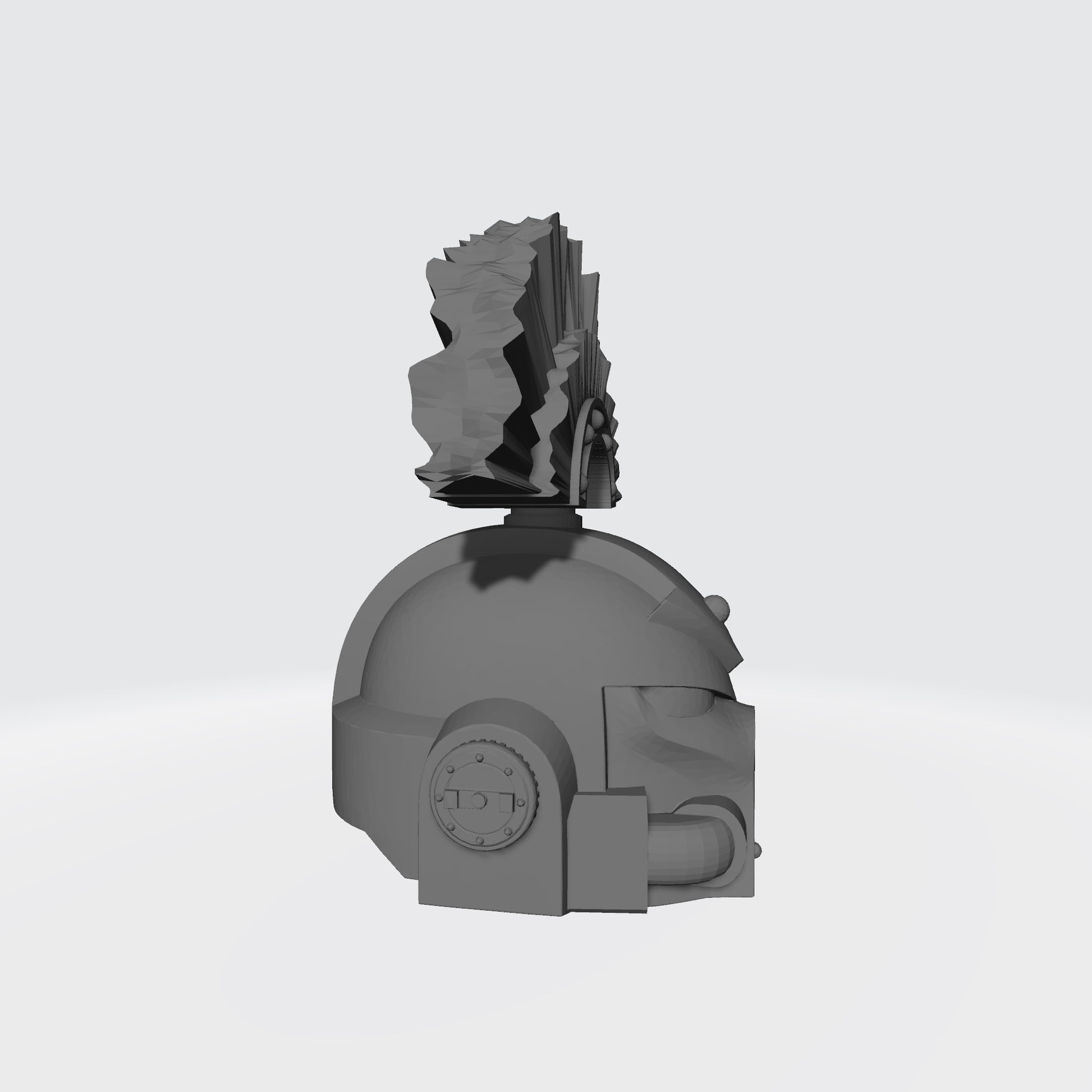 Custom Chaos Marine Traitor Legions Mark VII Helmet with Arrow and Plume for McFarlane Toys Space Marine Action Figures