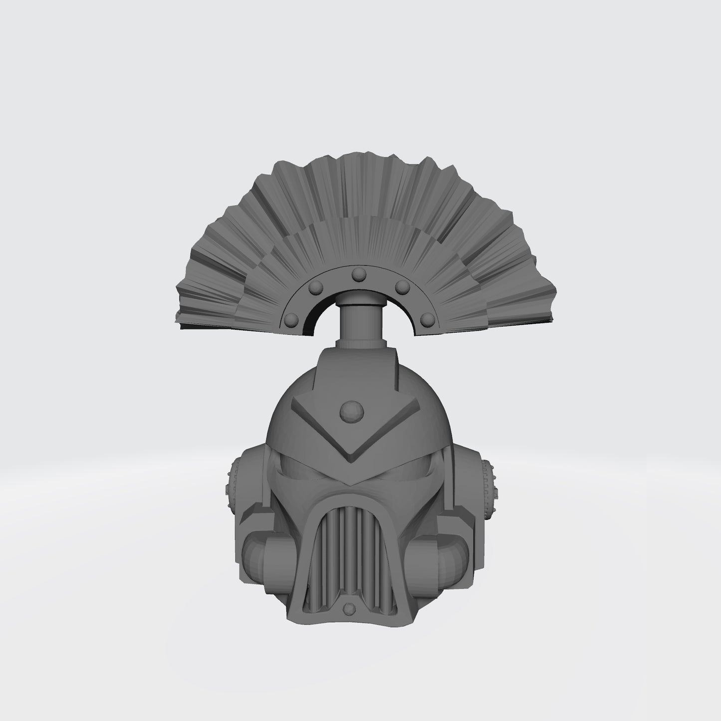 Custom Chaos Marine Traitor Legions Mark VII Helmet with Arrow and Plume for McFarlane Toys Space Marine Action Figures