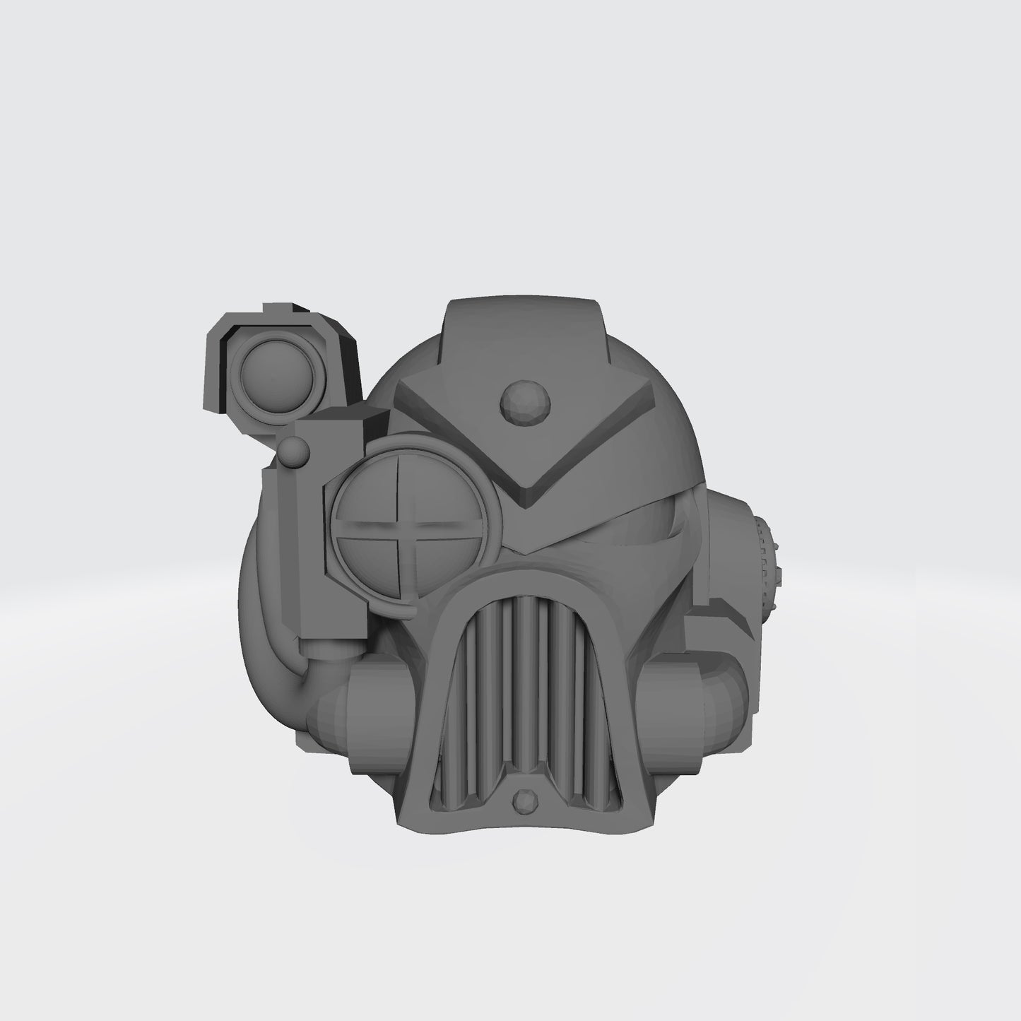 Custom Chaos Marine Traitor Legions Mark VII Helmet with Arrow and Targeting Optics for McFarlane Toys Space Marine Action Figures