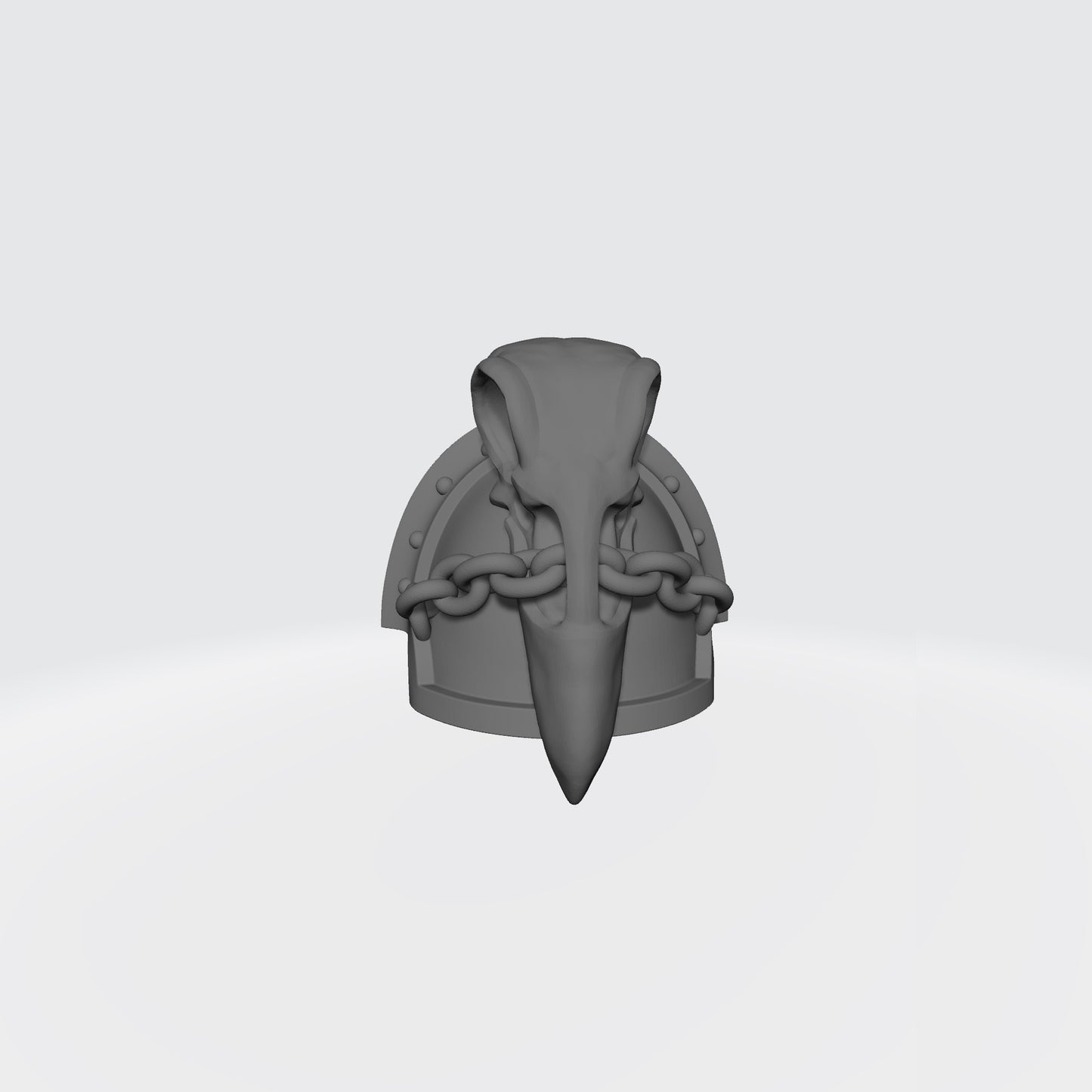Raven Guard MK VII Studded Shoulder Pad with Large Chained Raven Skull for McFarlane Toys Space Marine Action Figures