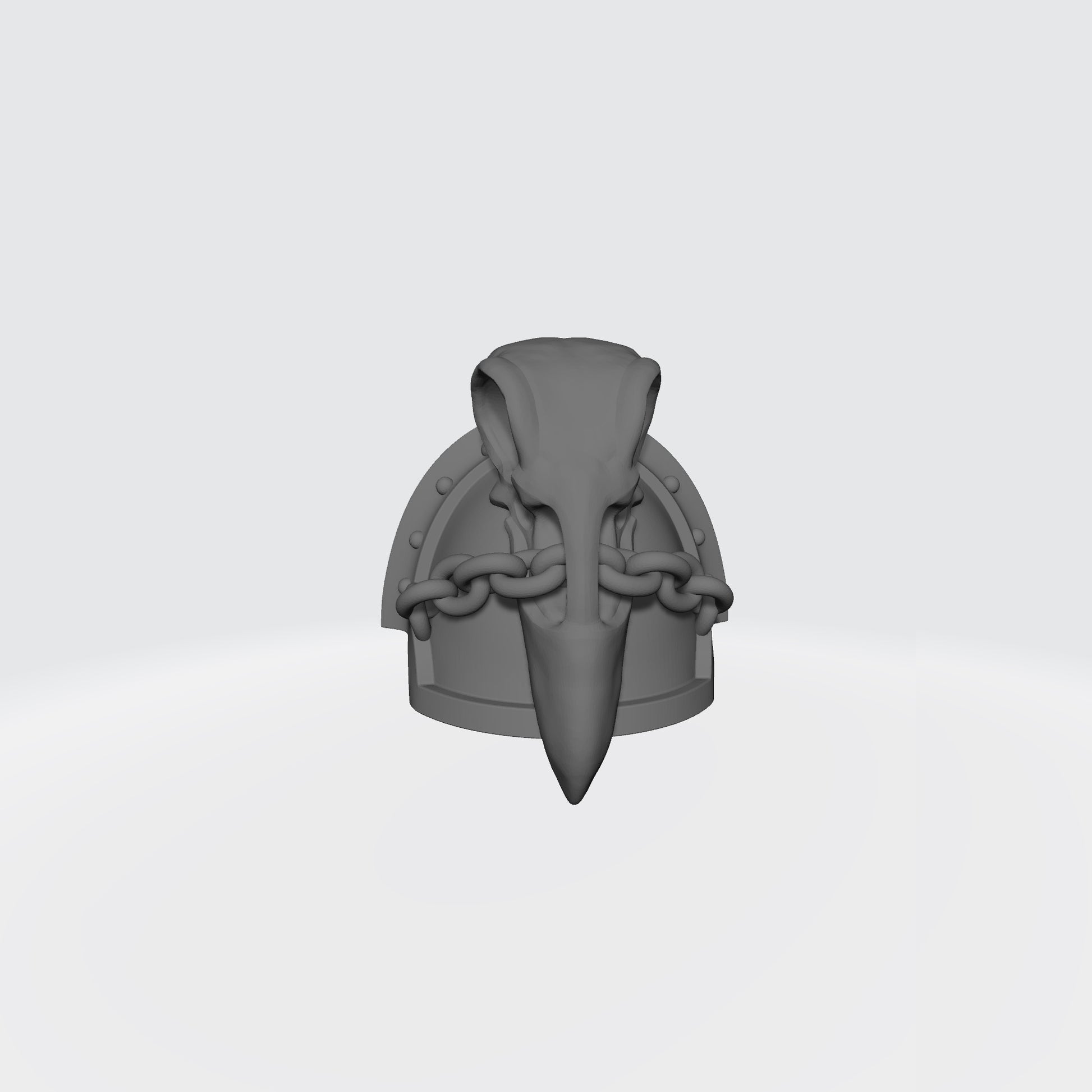 Raven Guard MK VII Studded Shoulder Pad with Large Chained Raven Skull for McFarlane Toys Space Marine Action Figures