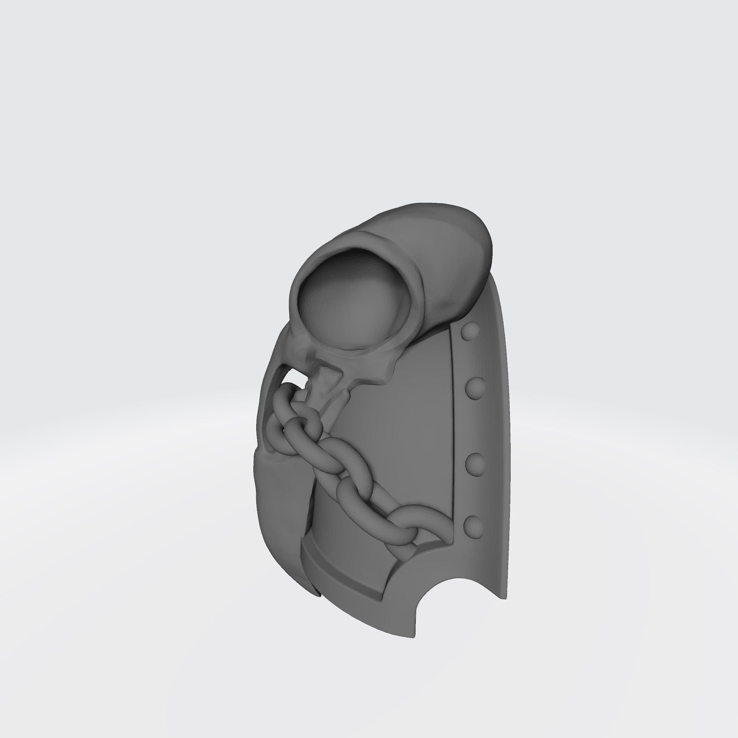 Raven Guard MK VII Studded Shoulder Pad with Large Chained Raven Skull for McFarlane Toys Space Marine Action Figures