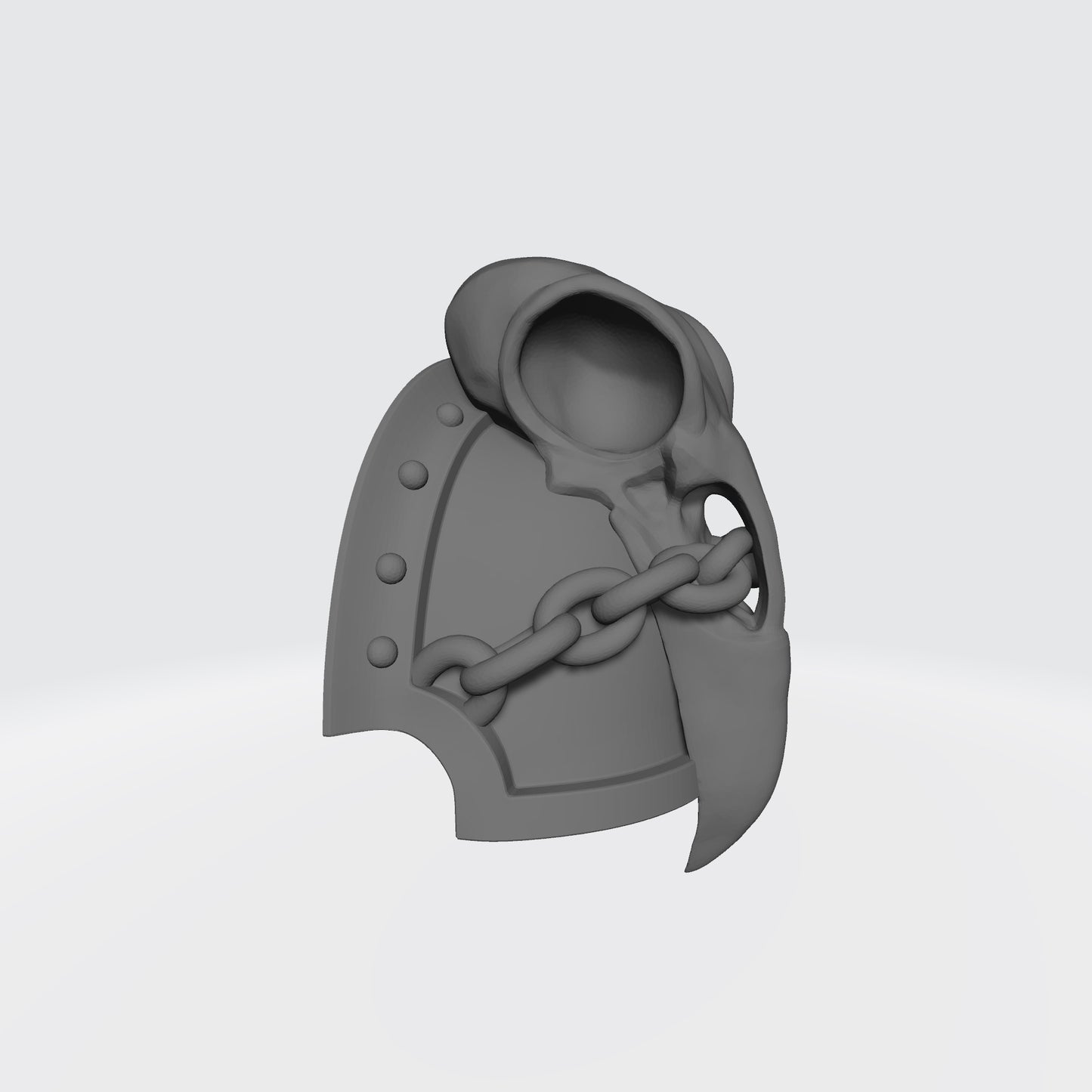 Raven Guard MK VII Studded Shoulder Pad with Large Chained Raven Skull for McFarlane Toys Space Marine Action Figures